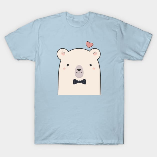 Kawaii Cute Polar Bear T-Shirt by wordsberry